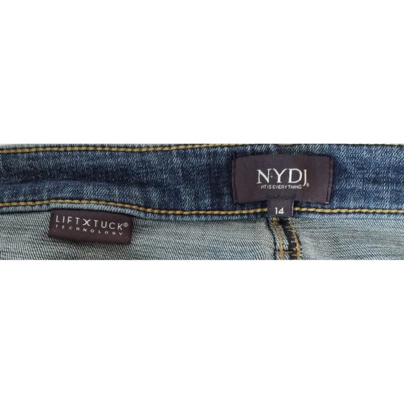 Not Your Daughters Jeans NYDJ Cropped Blue Jeans Zip Ankles High Rise Plus Sz 14 - Picture 3 of 7